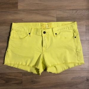 🍀Lucky Brand Yellow Cutoff Shorts, Size 6